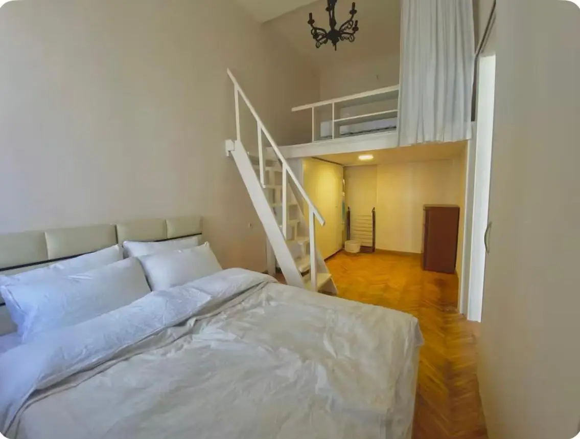 Apartment with a balcony in antique building