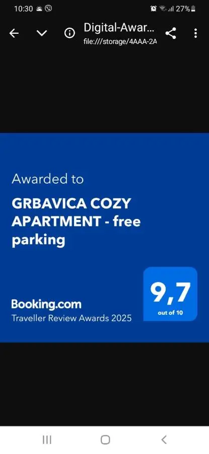GRBAVICA COZY APARTMENT - free parking