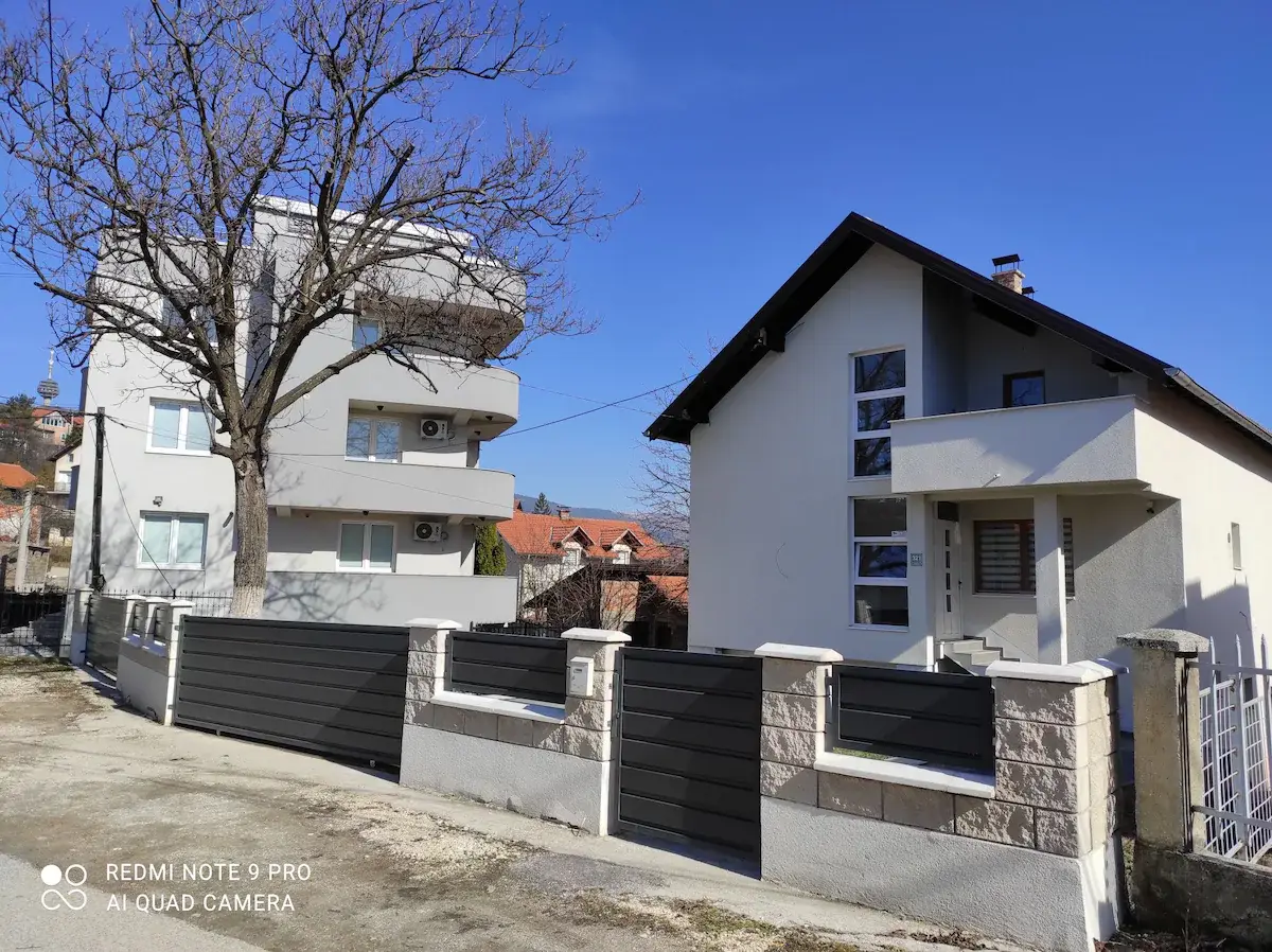 Modern house near the city center in a quiet neighborhood