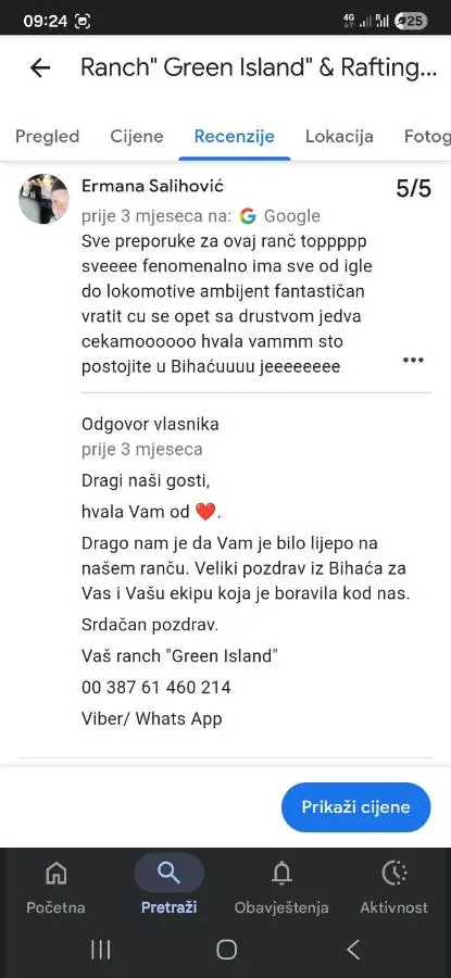 Vikendica, Bazen, Šedrvan, Rafting na Uni, Quad