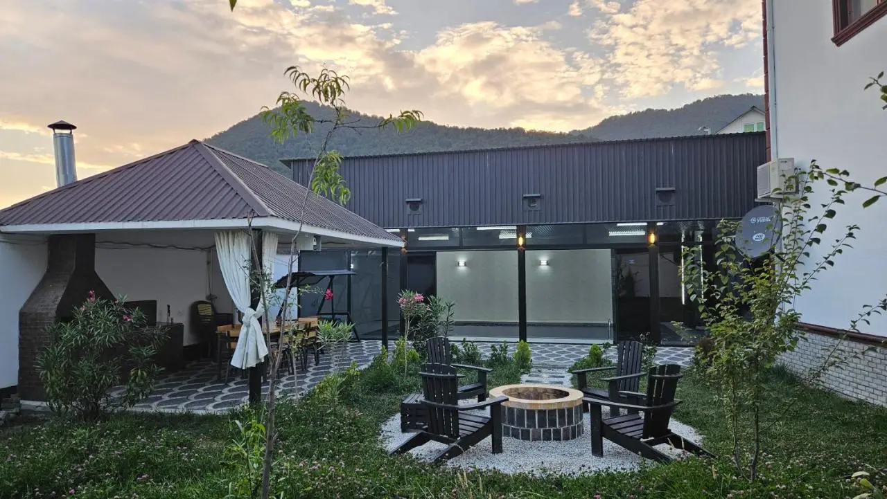 Gabala Milan Villa, indoor heated pool and jacuzzi with garden view