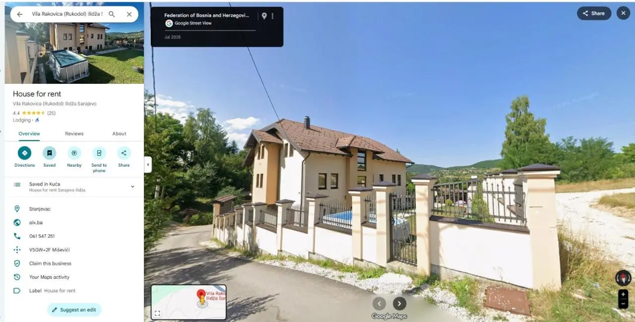 Vila Rakovica Ilidža Sarajevo