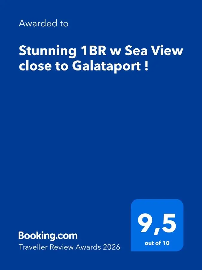 Stunning 1BR w Sea View close to Galataport !