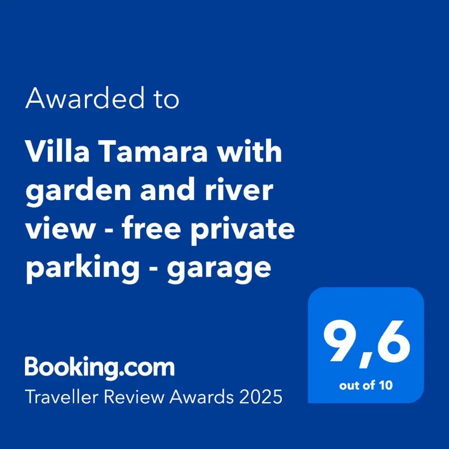 Villa Tamara with garden and river view - free private parking Bicycle & Motorcycle Garage