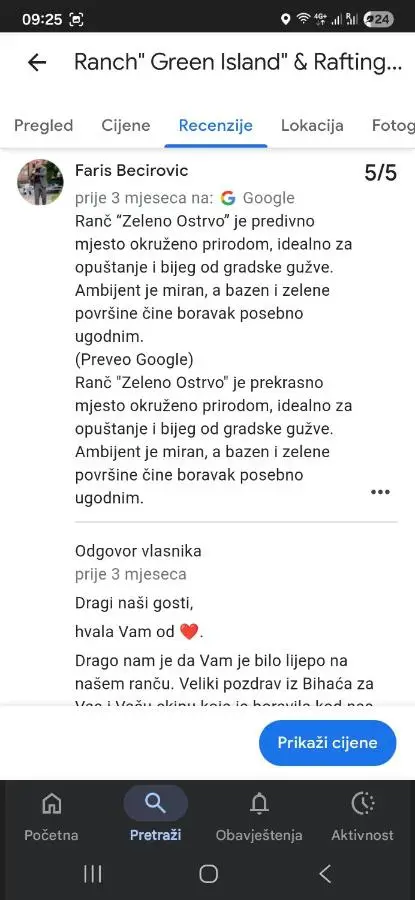 Vikendica, Bazen, Šedrvan, Rafting na Uni, Quad