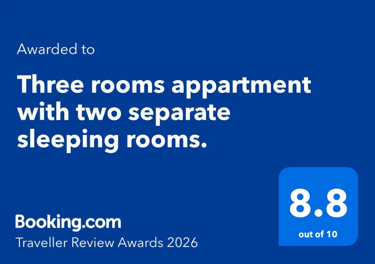Three rooms appartment with two separate sleeping rooms.
