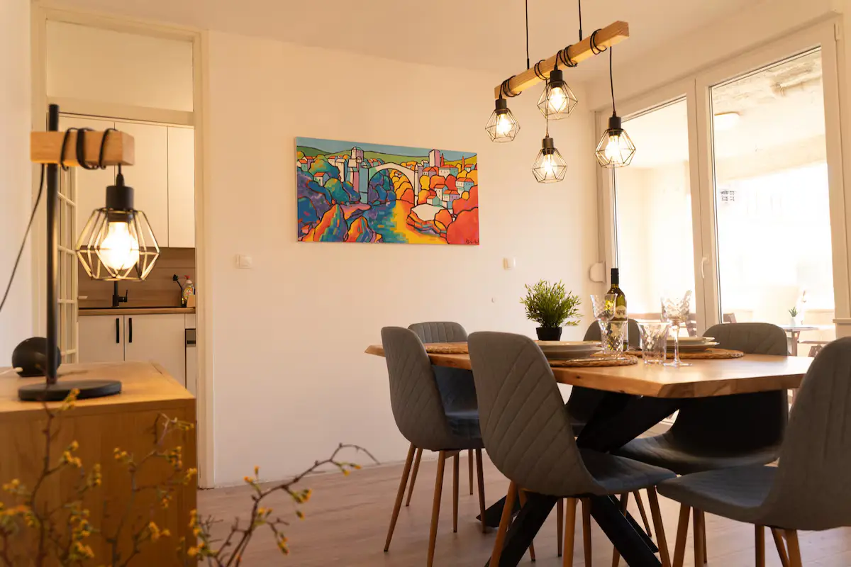 Mostar City Center: Chic Comfort & Mountain View